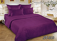 Фиолетовое постельное белье в полоску двуспальное размер 180 220, 2х спальное постельное белье праздничное