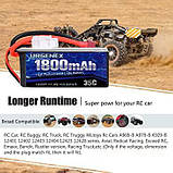 Акумулятор URGENEX 7,4 В Lipo 2S 35C 1800 мА·год Перезаряджуваний RC-акумулятор з Deans T Plug Campatibal, фото 6