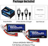 Акумулятор URGENEX 7,4 В Lipo 2S 35C 1800 мА·год Перезаряджуваний RC-акумулятор з Deans T Plug Campatibal, фото 8