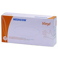 Рукавички вінілові Medicom нестерильні без пудри (розмір M) 50 пар