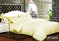 Постельное белье 2 спальное размер 180 220, постельное белье на двуспальную кровать сатиновое Страйп ваниль