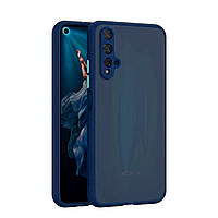 Протиударний чохол бампер для Huawei Nova 5T синій матовий