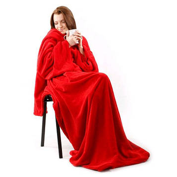 Одеяло плед с рукавами Snuggie Красный 180x140 см мягкий плед с рукавами снагги | плед одіяло з рукавами (ST)