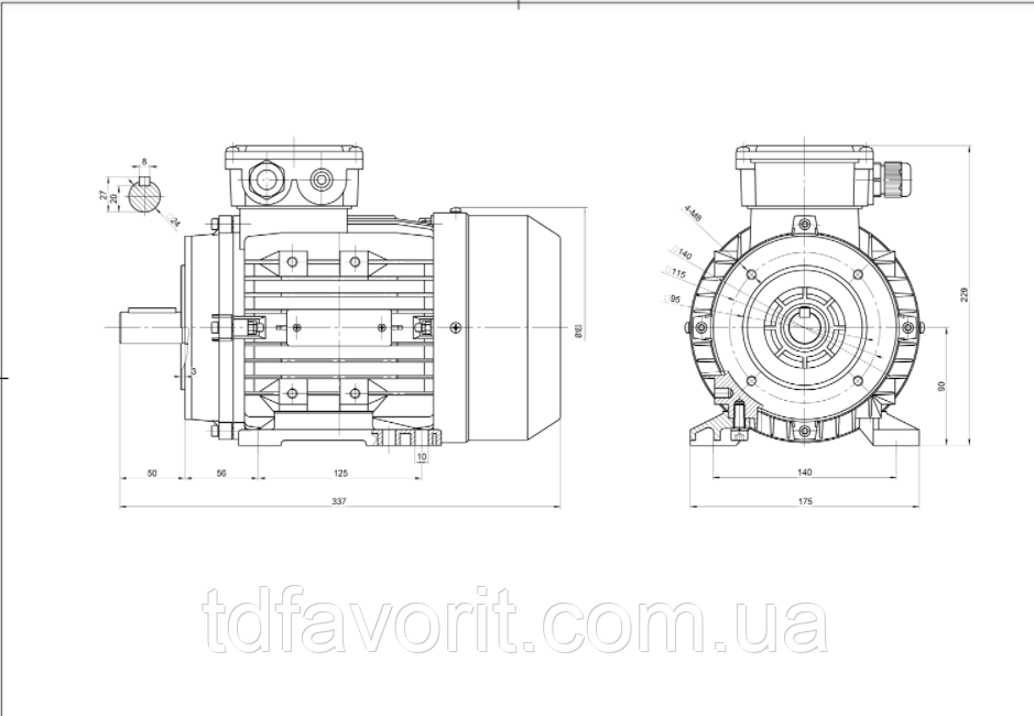 Электродвигатель TOP MOTORS MS 90L2-2 (3.00KW) B34 230/400V - фото 2 - id-p533479235