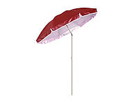 Пляжный зонтик от солнца с наклоном бордовый с оборкой, 1.6 м, большой содовый зонтик (парасолька пляжна) (ST)