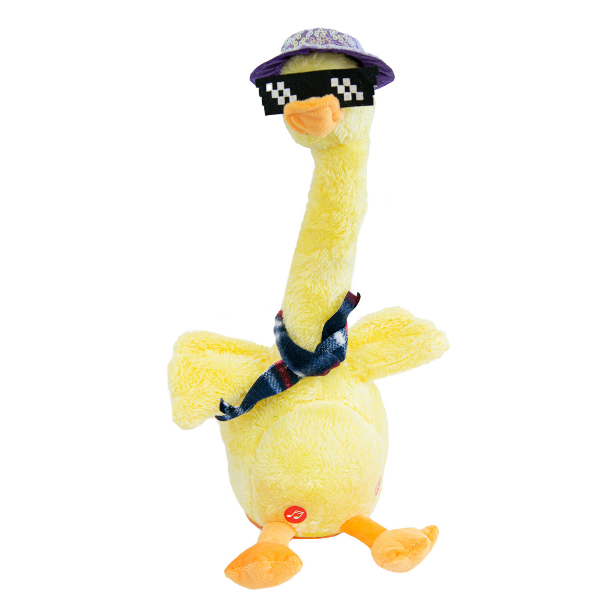 Интерактивная игрушка повторюшка - танцующая утка с очками, мягкая музыкальная игрушка Dancing duck (ST) - фото 2 - id-p1600047767