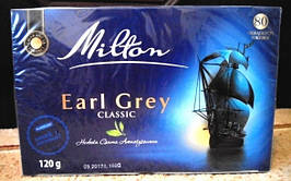 Чорний чай з бергамотом в пакетиках Milton Earl Grey Classic 80 штук (Польща)
