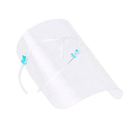 Защитная медицинская маска для лица пластиковая антивирусный экран щиток крепление как очки - фото 4 - id-p1562149014