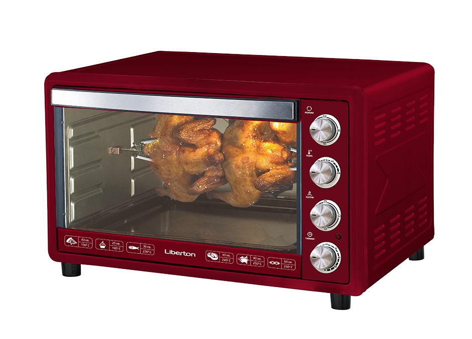 Духовка LIBERTON LEO-651 dark red 65L 2200W