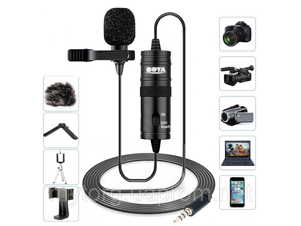 Купити Boya Мікрофон петлічний Boya BY M1 для смартфона камери, ціна ...