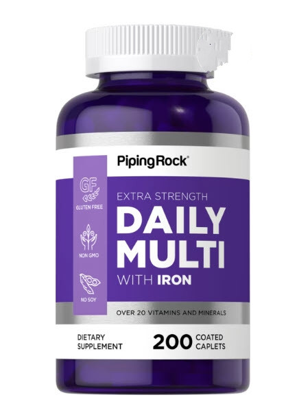 Вітамінний комплекс Piping Rock Extra Strength Daily Multi with Iron 200 капс.