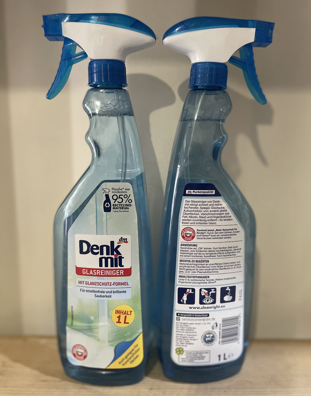 Спрей для очищення вікон Denkmit Glasreiniger 1л, фото 1