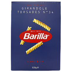 Макарони шнеки №34 Барілла Barilla Girandole Torsades 500g 12шт/ящ (Код: 00-00003590)