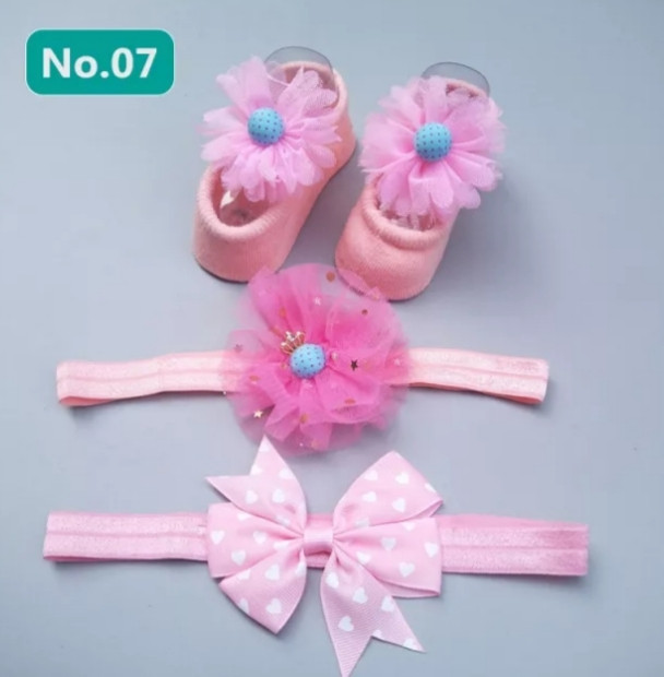 Набір пінетки і пов'язка (світліше чим на фото) - у наборі 3 речі, розмір пов'язок універсальний, (на резинці), фото 1