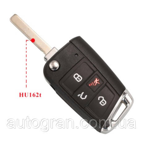 Корпус викидного ключа VW Volkswagen Golf Touran Passat лезо HU162t, фото 1