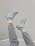 Кросівки жіночі Nike Jordan Low Blue блакитні низькі шкіра демісезонні найк аїр джердан стильні, фото 4