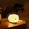 Нічник дитячий силіконовий Baseus Cute Series Kitty Silicone Night light White (DGAM-A02), фото 2