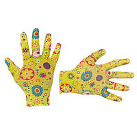 Садові рукавички з нітриловим покриттям 8" жовті INTERTOOL SP-0165