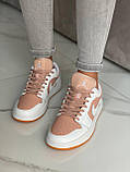 Кросівки жіночі Nike Jordan Low White Beige білі бежеві низькі шкіра демісезонні стильні найк аїр джердан, фото 7