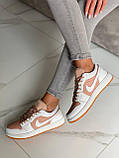 Кросівки жіночі Nike Jordan Low White Beige білі бежеві низькі шкіра демісезонні стильні найк аїр джердан, фото 10