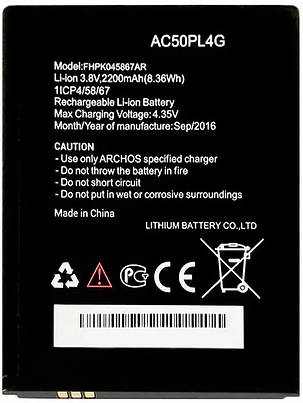 Акумуляторна батарея AC50PL4G Archos 50 Platinum, Intex Cloud Tread, фото 1
