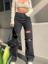 Жіночі джинси палаццо з розрізами котон не тягнеться розміри норма білий та чорний Туреччина, фото 2