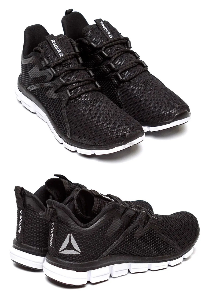 Чоловічі літні кросівки сітка Reebok (Рибок) Black, чоловічі туфлі, кеди чорні, Чоловіче взуття