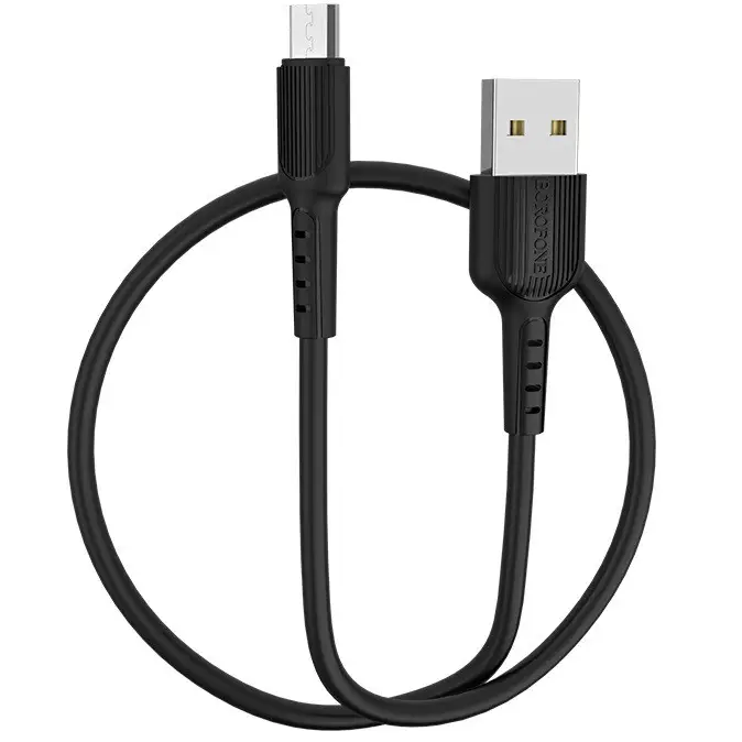 Кабель для зарядки телефону Android microUSB BOROFONE BX16 |1m, 2A| Чорний