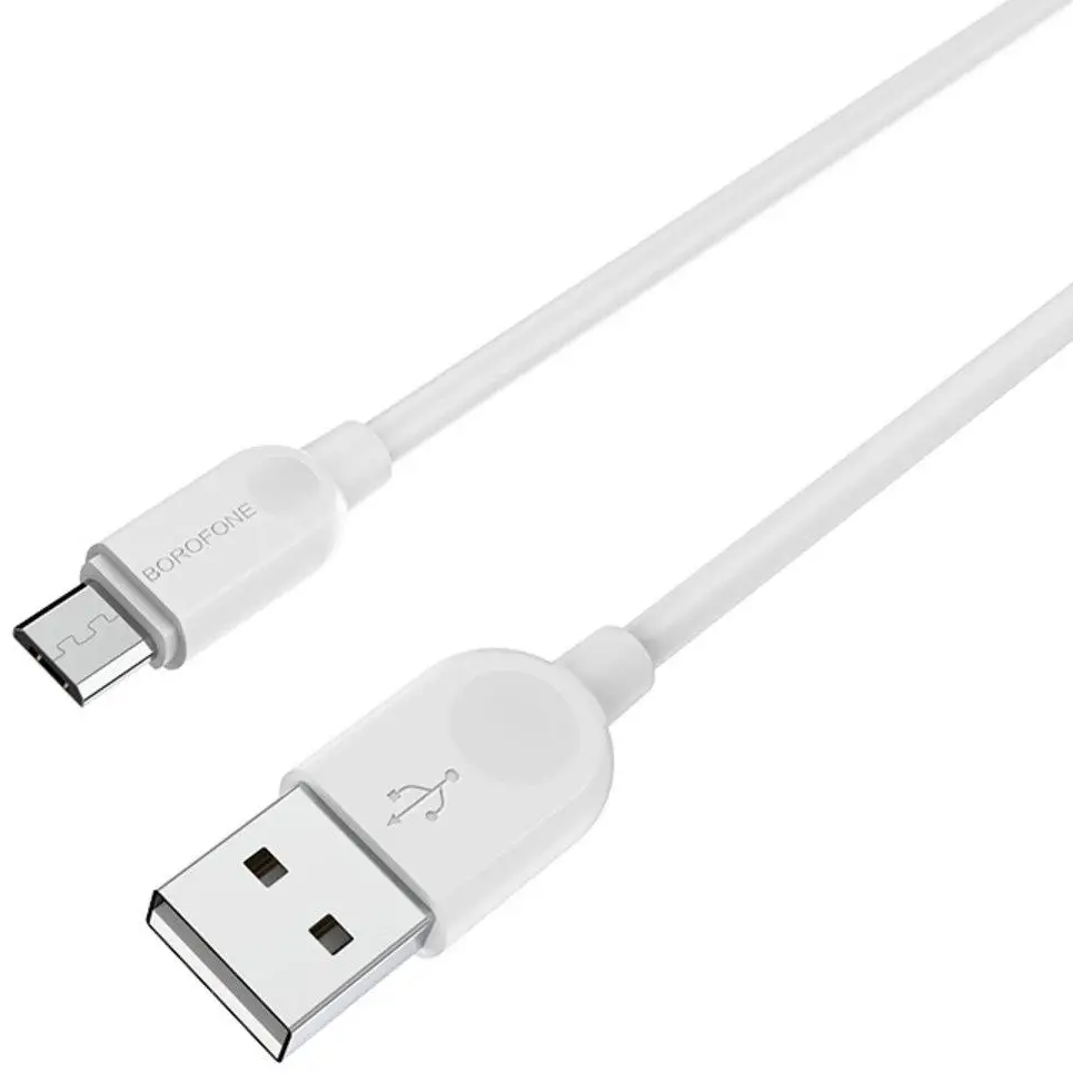 Кабель для зарядки телефону Android microUSB BOROFONE BX14 |300см / 2.4А| Білий