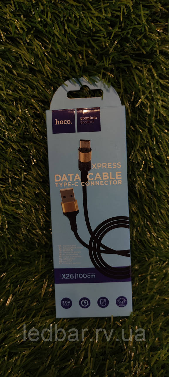 Кабель Usb Type-C HOCO X26 Cool power 3A 1m White