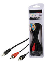 Аудио кабель 2.5м Jack Stereo-2хRCA блистер