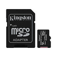 Карта памяти micro KINGSTON 64GB (с адаптером) / Высокоскоростная Карта памяти
