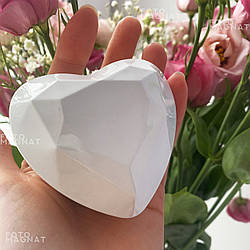 Коробочка для кільця з підсвічуванням Glow Heart - Футляр скринька у вигляді серця для пропозиції або весілля Білий глянець