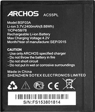 Акумуляторна батарея AC55PL Archos 55 Platinum, фото 1