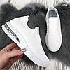 Кросівки жіночі текстильні білі на об'ємній підошві, фото 7