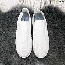 Кросівки жіночі текстильні білі на об'ємній підошві, фото 5