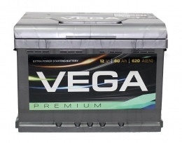Акумулятор автомобільний Vega PREMIUM ( Вега) 65Ah 6СТ-65 (640A) R+ (Україна) Westa