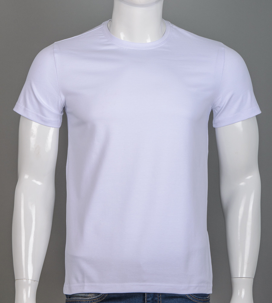 Футболка чоловіча Однотонна Білий 2300м, XXL (1шт)