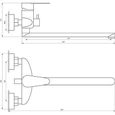 Змішувач для ванни Globus Lux MAIN SM-208, фото 6