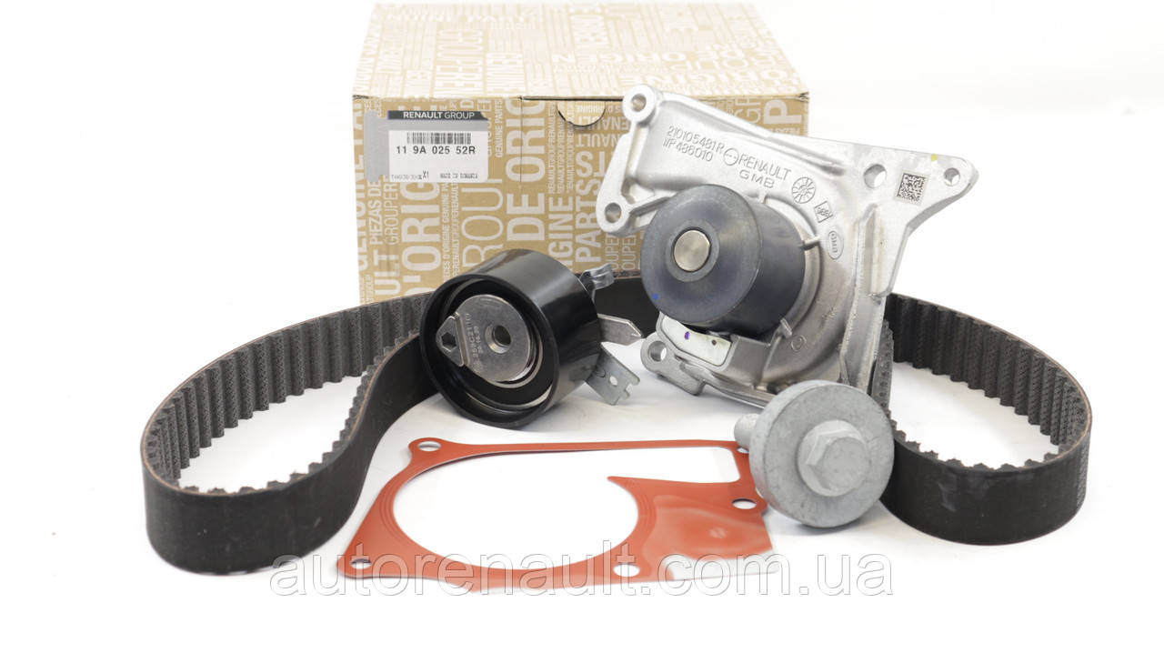 Комплект ремня ГРМ+Помпа на Рено Логан II 1.5 dCi 55/66/70 Renault (Оригінал) 119A02552R