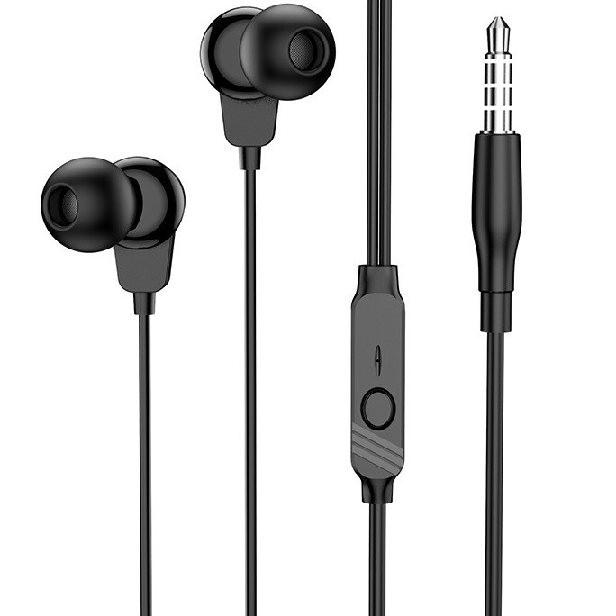 Навушники провідні вакуумні з мікрофоном BOROFONE BM64 Чорний, фото 1