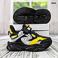 Дитячі кросівки для хлопчика чорні з жовтим демісезонні на пінковій підошві, фото 2