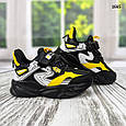 Дитячі кросівки для хлопчика чорні з жовтим демісезонні на пінковій підошві, фото 5