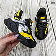 Дитячі кросівки для хлопчика чорні з жовтим демісезонні на пінковій підошві, фото 7
