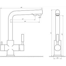 Змішувач для кухні під осмос Globus Lux LAZER GLLR-0888-8-STSTEEL, фото 6