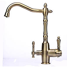 Змішувач для кухні під осмос Globus Lux LAZER GLLR-1000-9-BRONZE, фото 3