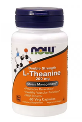 Амінокислоти Now Foods Double Strength L-Theanine (Теанин) 200 mg 60 Veg Capsules