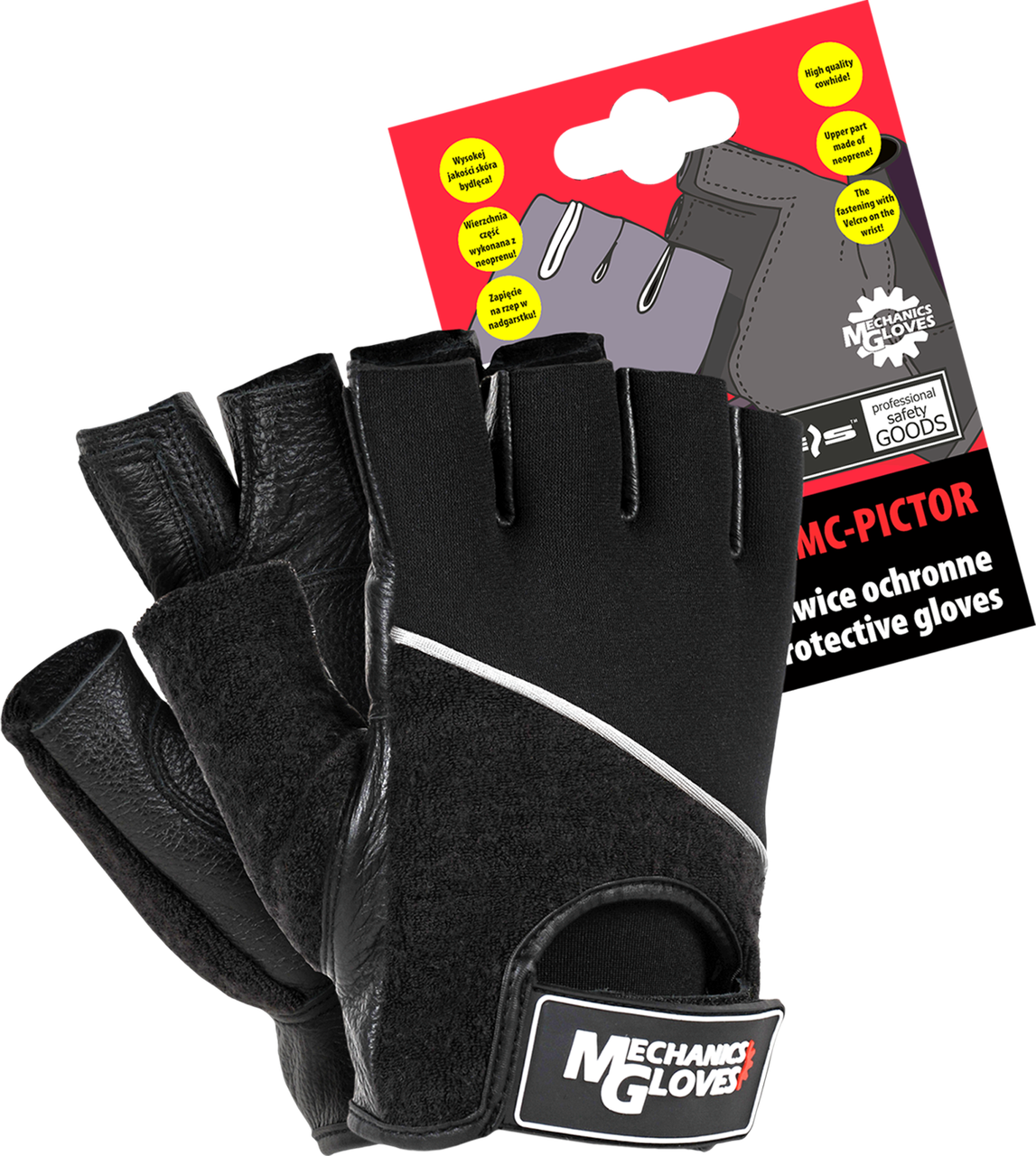 Захисні рукавички зі шкіри та тканини REIS RMC-PICTOR BS