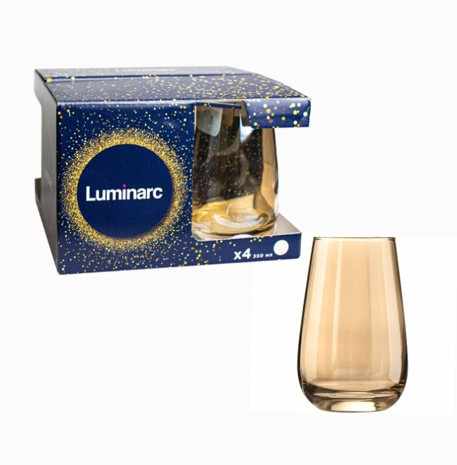 Набір високих склянок Luminarc Сір де Коньяк Золотий мед 350 мл 4 шт (P9305) HD