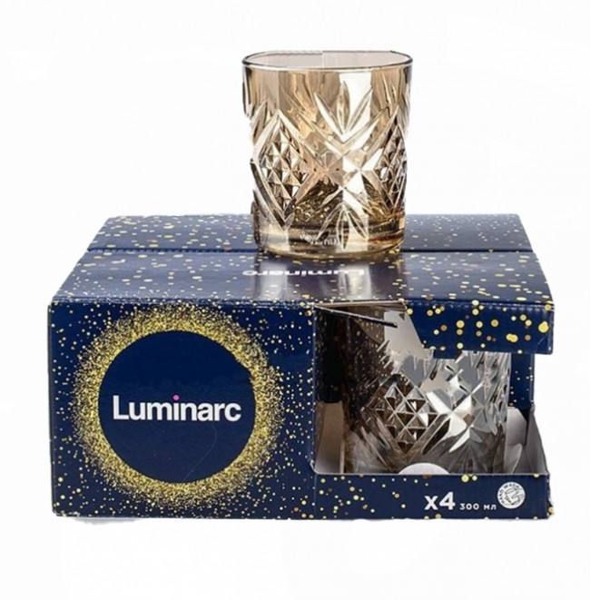 Набір низьких склянок Luminarc Зальцбург "Золотий мед" 300мл 4шт (P9313)
